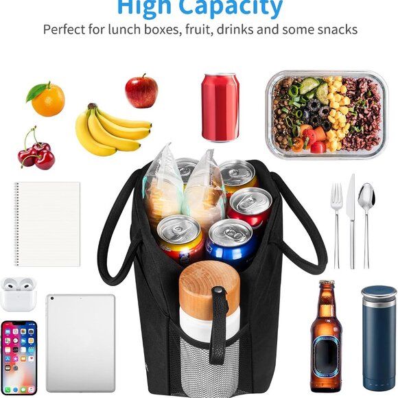 Lunch Bag Lunch Box for Women Men Reusable Insulated Lunch Bags,Water-Resistant - Picture 3 of 8